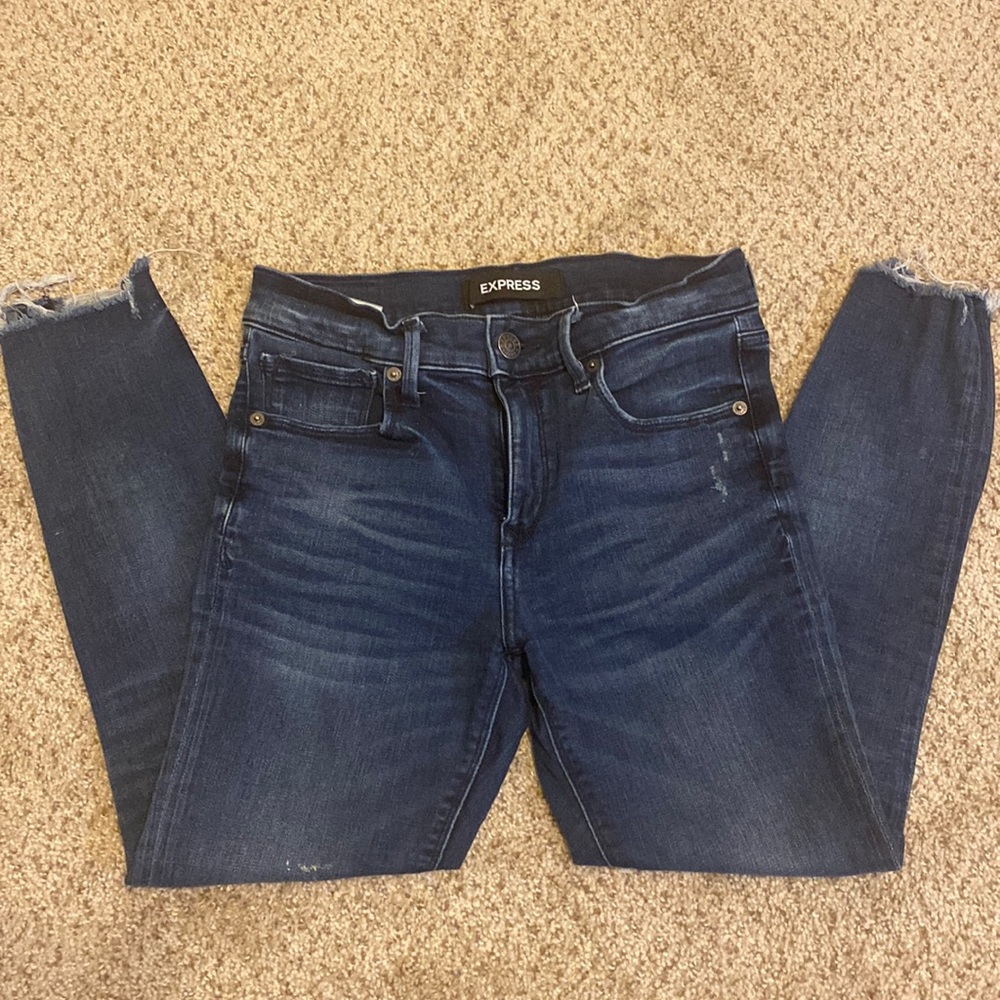 Express Distressed Ankle Jegging Mid Rise sz 4S